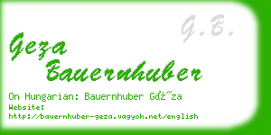 geza bauernhuber business card